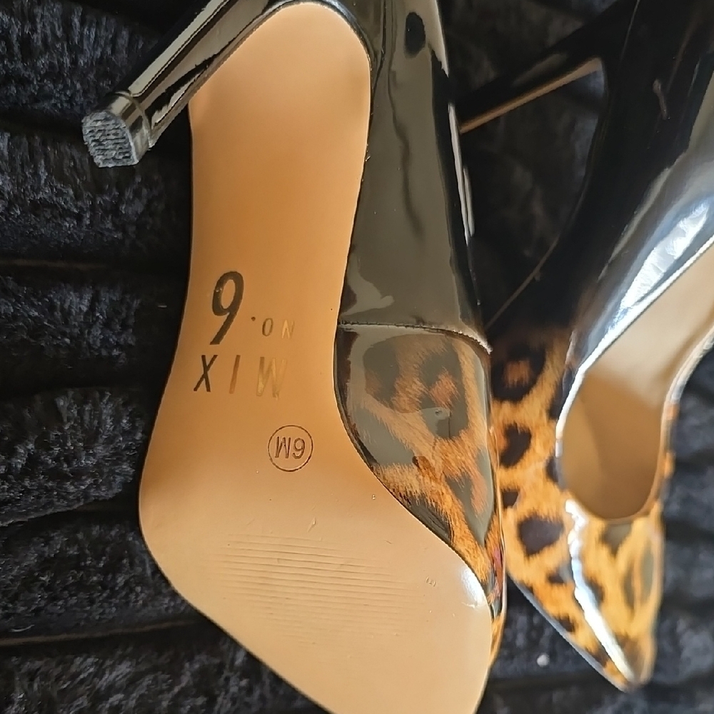 Mix No. 6 Black and Brown Stiletto Heels with Sleek Design
